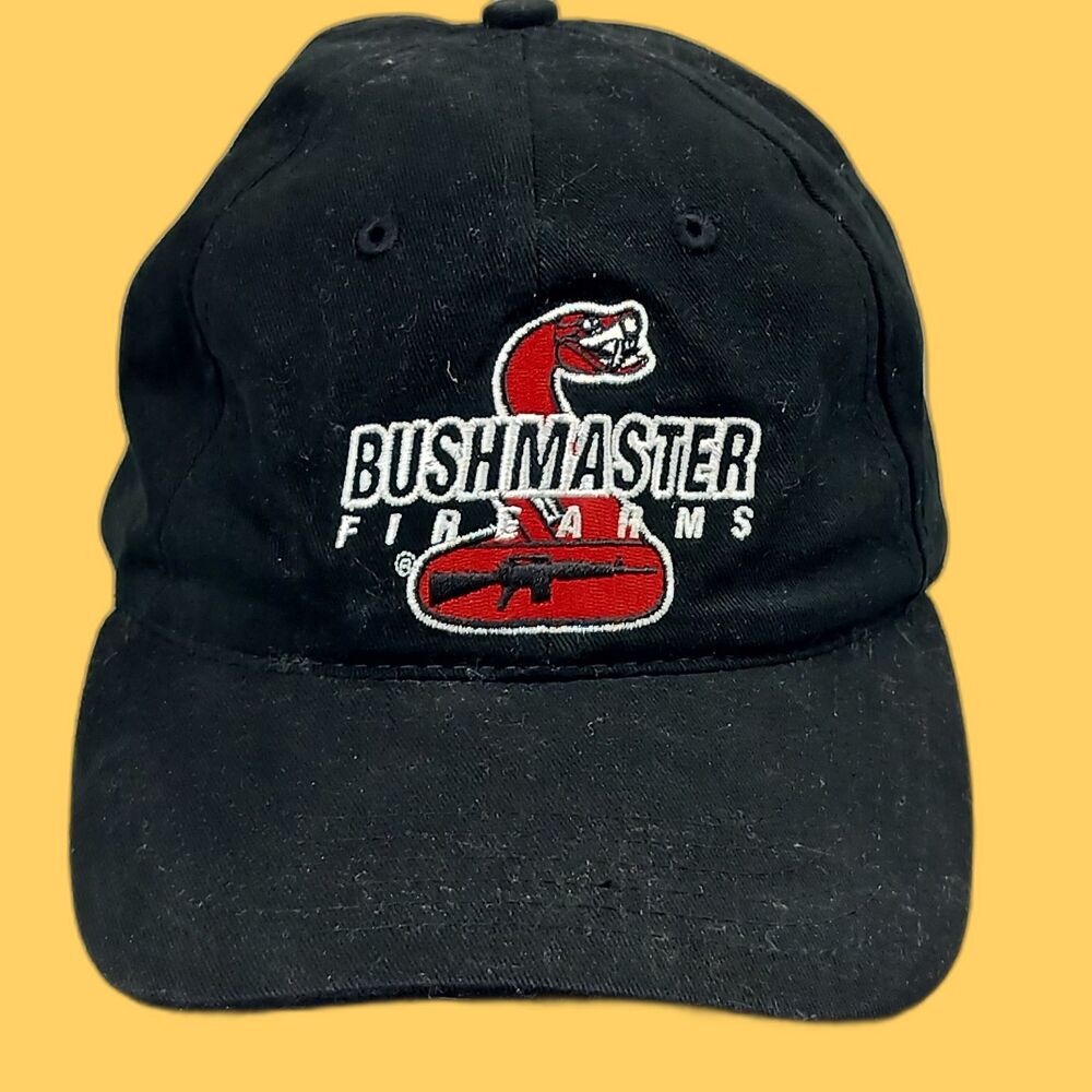 Bushmaster Firearms Baseball Cap Adjustable Black Red Embroidered Logo Men's